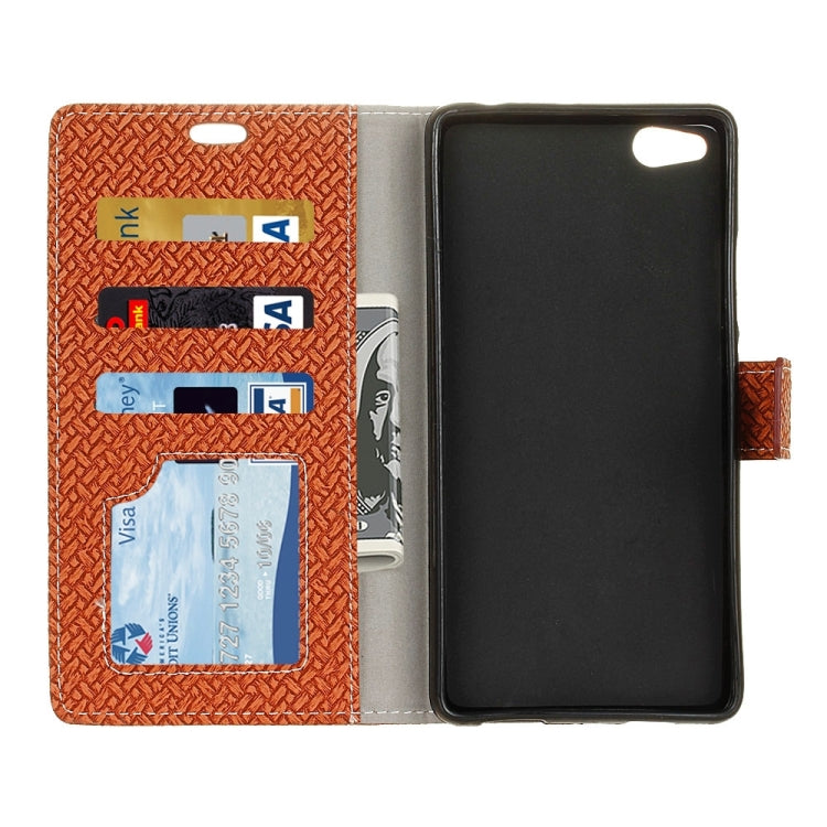 For Xiaomi Mi 5c Knit Texture Horizontal Flip Leather Case with Holder & Card Slots & Wallet