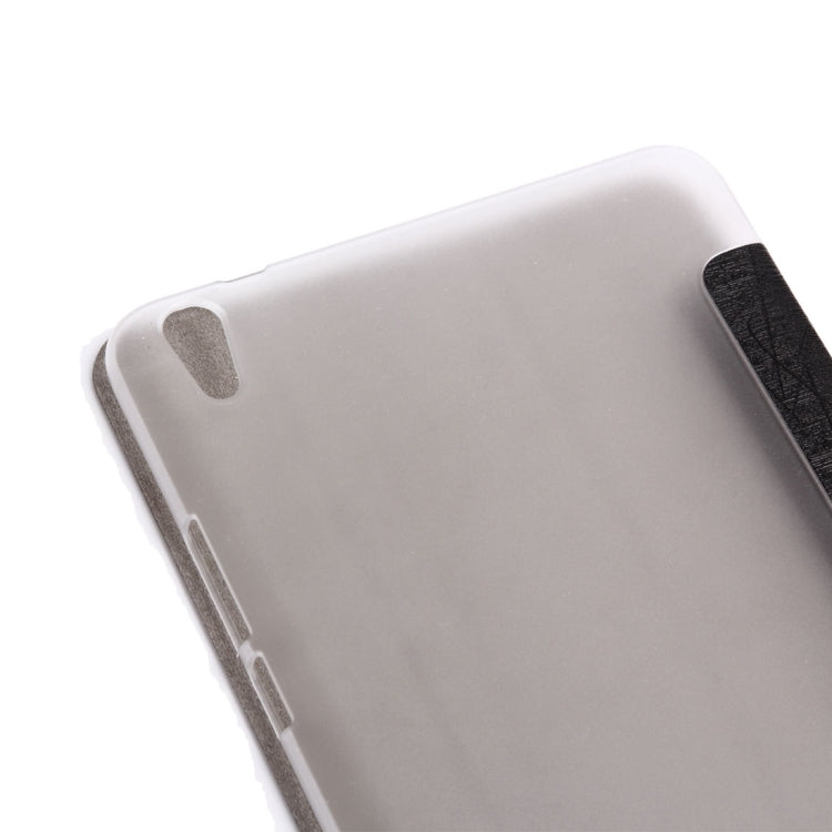 For Huawei Honor Tablet 2 Oracle Bone Texture Transparent Back Cover Horizontal Flip Leather Case with Three-folding Holder