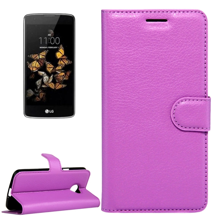 For LG K5 Litchi Texture Horizontal Flip Leather Case with Magnetic Buckle & Holder & Card Slots & Wallet