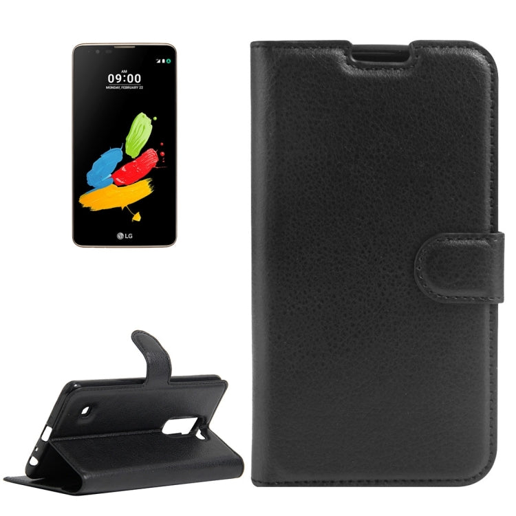 For LG Stylus 2 / LS775 Litchi Texture Horizontal Flip Leather Case with Holder & Card Slots & Wallet