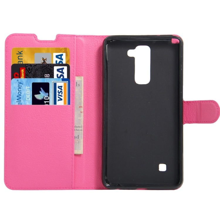 For LG Stylus 2 / LS775 Litchi Texture Horizontal Flip Leather Case with Holder & Card Slots & Wallet