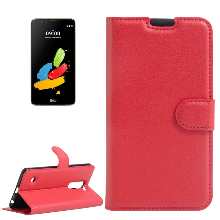 For LG Stylus 2 / LS775 Litchi Texture Horizontal Flip Leather Case with Holder & Card Slots & Wallet