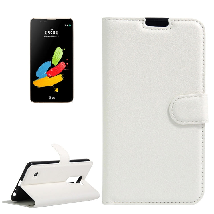 For LG Stylus 2 / LS775 Litchi Texture Horizontal Flip Leather Case with Holder & Card Slots & Wallet