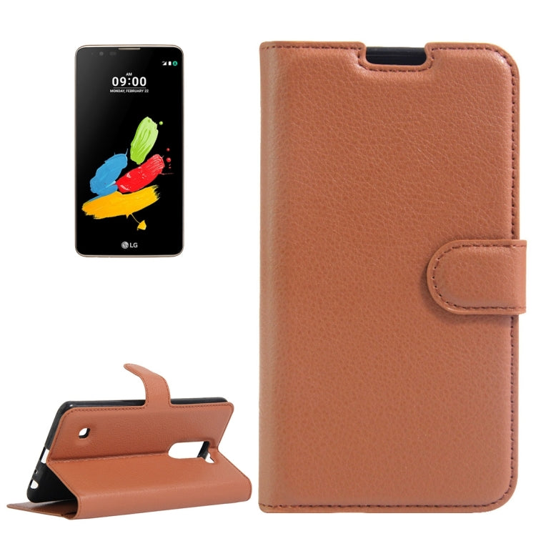 For LG Stylus 2 / LS775 Litchi Texture Horizontal Flip Leather Case with Holder & Card Slots & Wallet