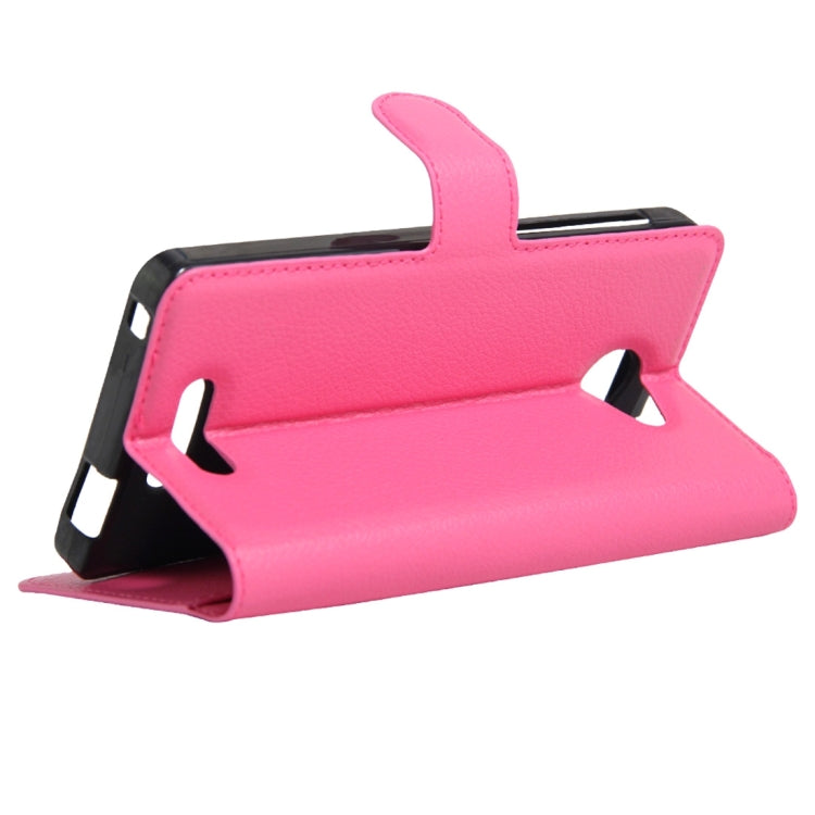 Litchi Texture Horizontal Flip Genuine Leather Case with Holder & Card Slots & Wallet for Alcatel POP 4S