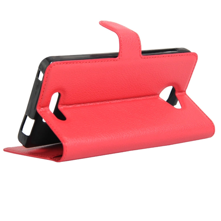 Litchi Texture Horizontal Flip Genuine Leather Case with Holder & Card Slots & Wallet for Alcatel POP 4S