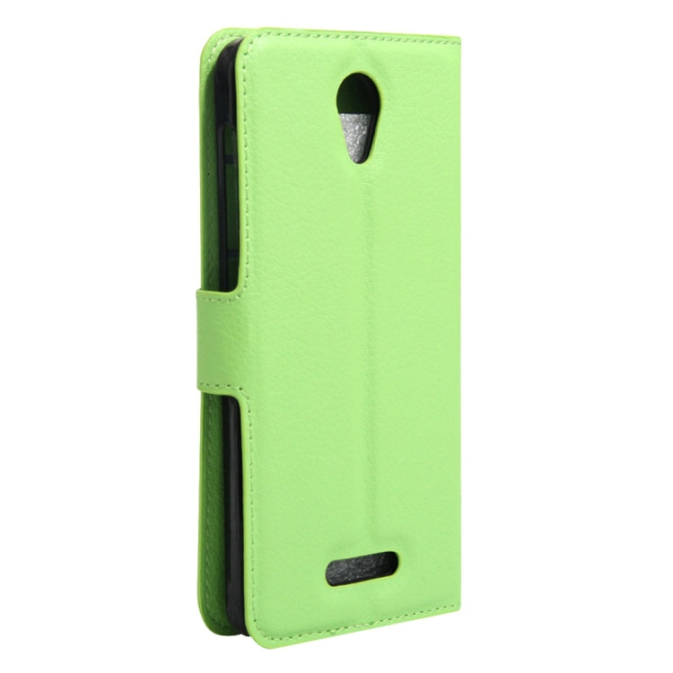 Litchi Texture Horizontal Flip Genuine Leather Case with Holder & Card Slots & Wallet for Alcatel POP 4