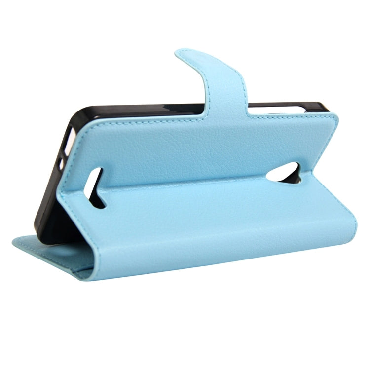 Litchi Texture Horizontal Flip Genuine Leather Case with Holder & Card Slots & Wallet for Alcatel POP 4