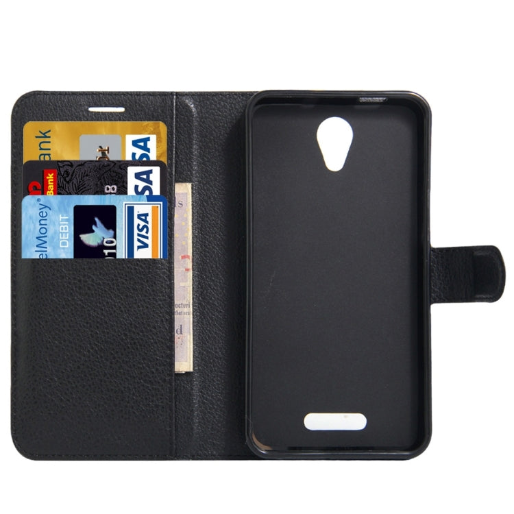 Litchi Texture Horizontal Flip Genuine Leather Case with Holder & Card Slots & Wallet for Alcatel POP 4 Plus & Fierce 4