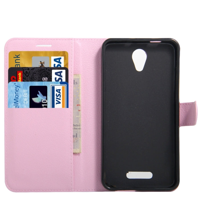 Litchi Texture Horizontal Flip Genuine Leather Case with Holder & Card Slots & Wallet for Alcatel POP 4 Plus & Fierce 4