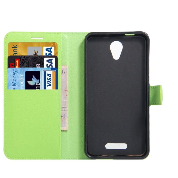 Litchi Texture Horizontal Flip Genuine Leather Case with Holder & Card Slots & Wallet for Alcatel POP 4 Plus & Fierce 4