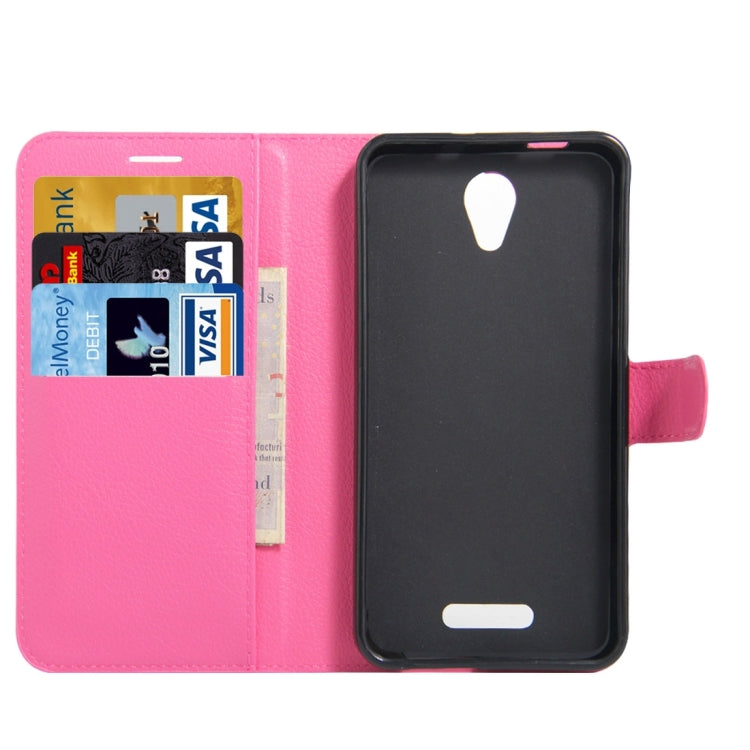 Litchi Texture Horizontal Flip Genuine Leather Case with Holder & Card Slots & Wallet for Alcatel POP 4 Plus & Fierce 4