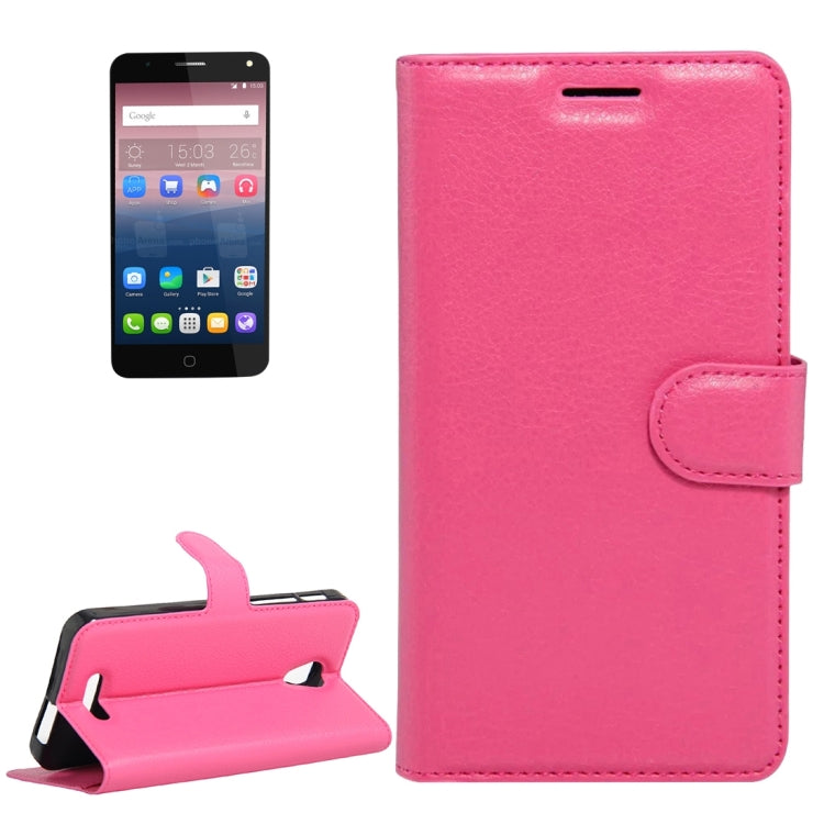 Litchi Texture Horizontal Flip Genuine Leather Case with Holder & Card Slots & Wallet for Alcatel POP 4 Plus & Fierce 4