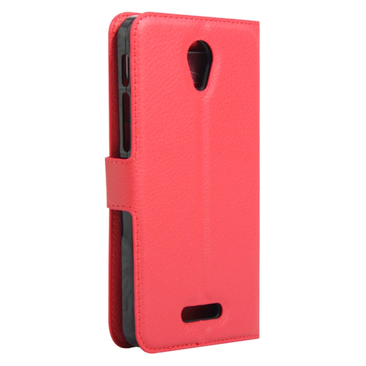 Litchi Texture Horizontal Flip Genuine Leather Case with Holder & Card Slots & Wallet for Alcatel POP 4 Plus & Fierce 4
