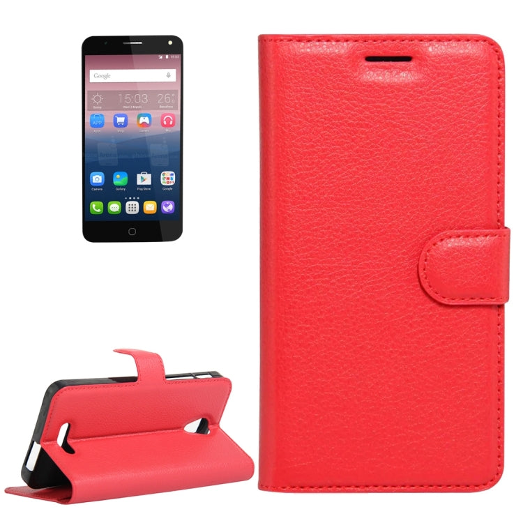 Litchi Texture Horizontal Flip Genuine Leather Case with Holder & Card Slots & Wallet for Alcatel POP 4 Plus & Fierce 4