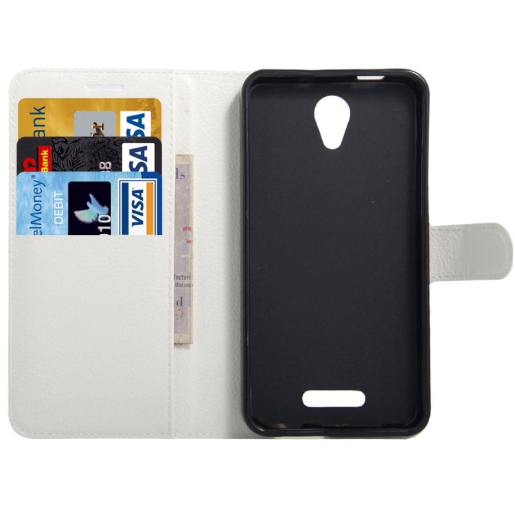 Litchi Texture Horizontal Flip Genuine Leather Case with Holder & Card Slots & Wallet for Alcatel POP 4 Plus & Fierce 4