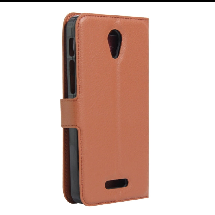 Litchi Texture Horizontal Flip Genuine Leather Case with Holder & Card Slots & Wallet for Alcatel POP 4 Plus & Fierce 4