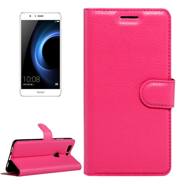 For Huawei Honor V8 Litchi Texture Horizontal Flip Leather Case with Magnetic Buckle & Holder & Card Slots & Wallet