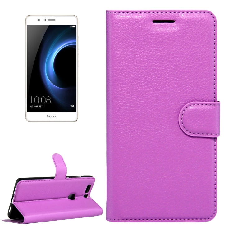 For Huawei Honor V8 Litchi Texture Horizontal Flip Leather Case with Magnetic Buckle & Holder & Card Slots & Wallet