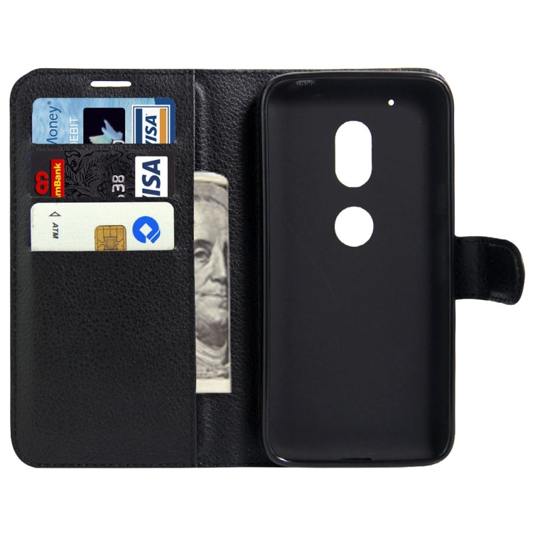 For Motorola Moto G4 Play Litchi Texture Horizontal Flip Leather Case with Magnetic Buckle & Holder & Card Slots & Wallet