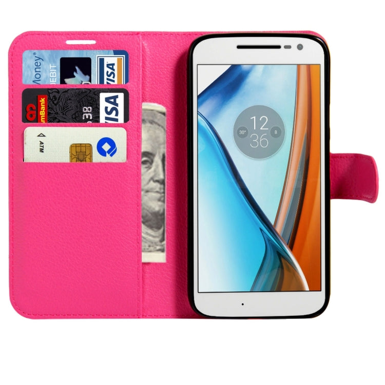 For Motorola Moto G4 Play Litchi Texture Horizontal Flip Leather Case with Magnetic Buckle & Holder & Card Slots & Wallet