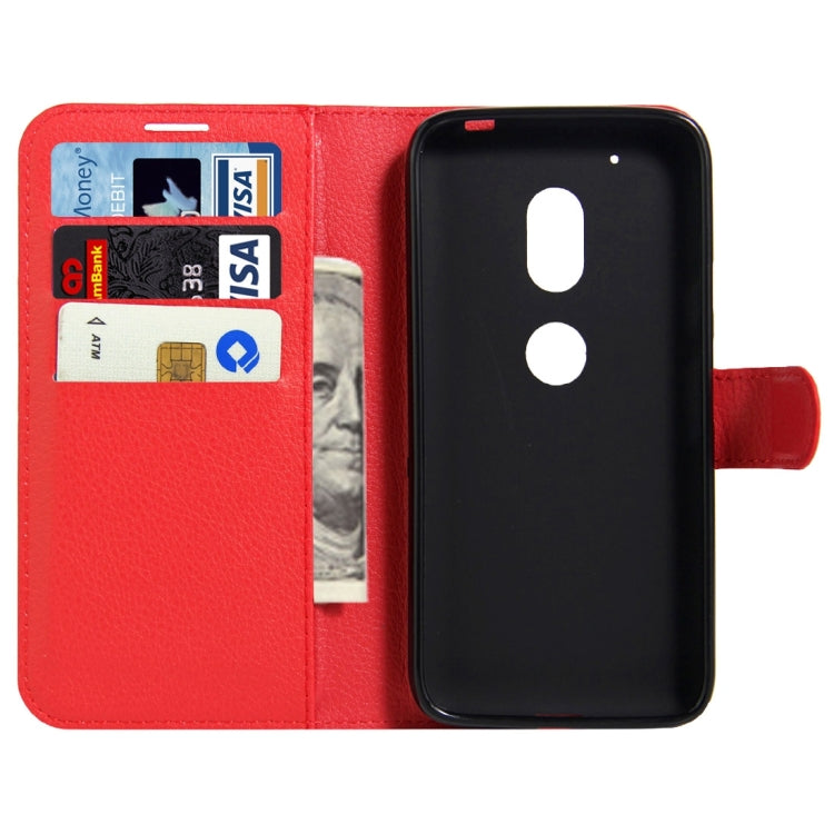 For Motorola Moto G4 Play Litchi Texture Horizontal Flip Leather Case with Magnetic Buckle & Holder & Card Slots & Wallet