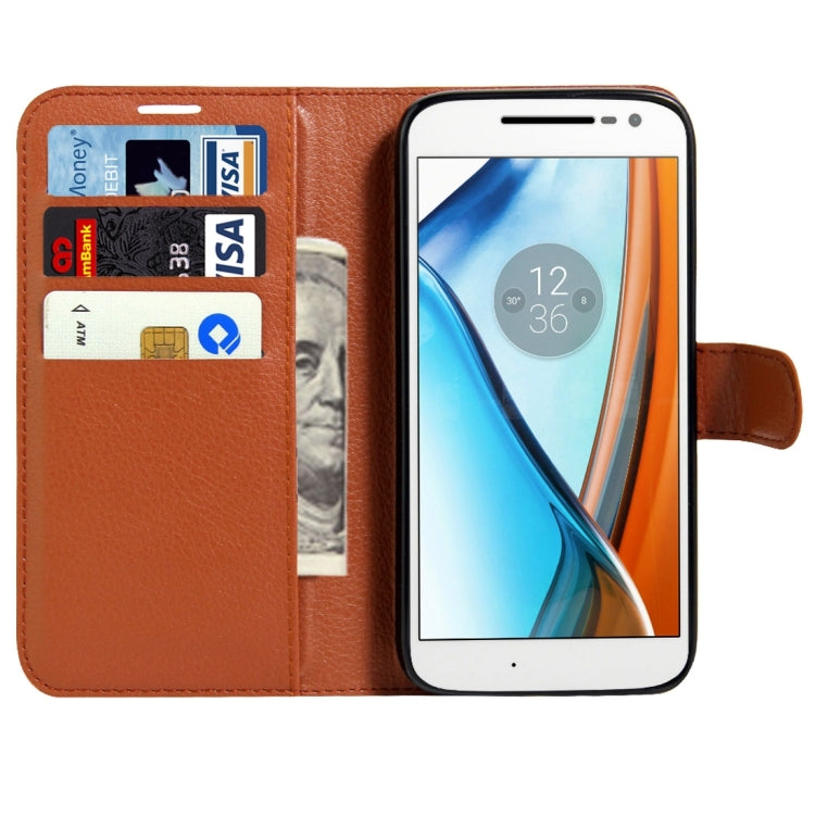 For Motorola Moto G4 Play Litchi Texture Horizontal Flip Leather Case with Magnetic Buckle & Holder & Card Slots & Wallet