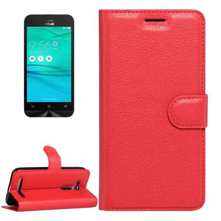 For Asus ZenFone GO / ZB452KG Litchi Texture Horizontal Flip Leather Case with Magnetic Buckle & Holder & Card Slots & Wallet