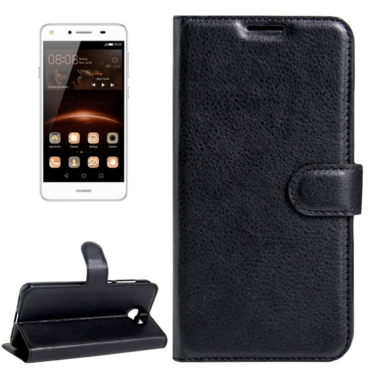 For Huawei Y5 II Litchi Texture Horizontal Flip Leather Case with Magnetic Buckle & Holder & Card Slots & Wallet