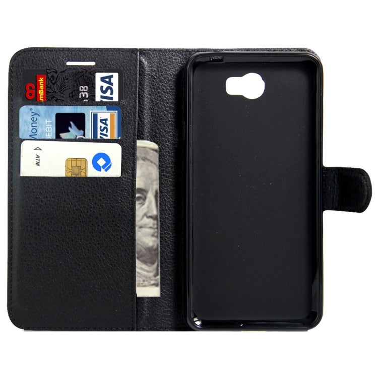 For Huawei Y5 II Litchi Texture Horizontal Flip Leather Case with Magnetic Buckle & Holder & Card Slots & Wallet