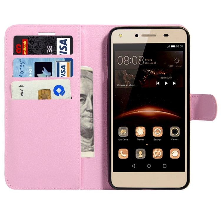For Huawei Y5 II Litchi Texture Horizontal Flip Leather Case with Magnetic Buckle & Holder & Card Slots & Wallet