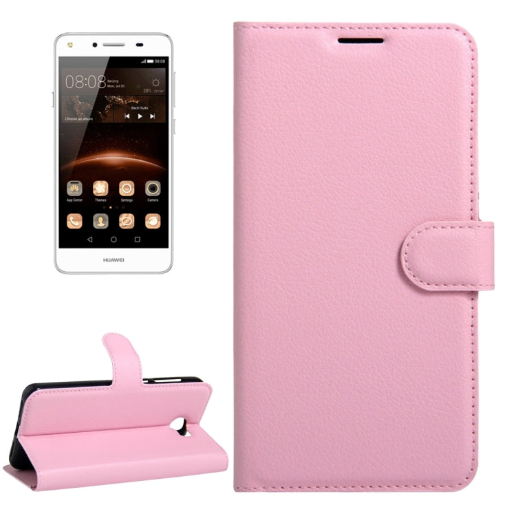 For Huawei Y5 II Litchi Texture Horizontal Flip Leather Case with Magnetic Buckle & Holder & Card Slots & Wallet