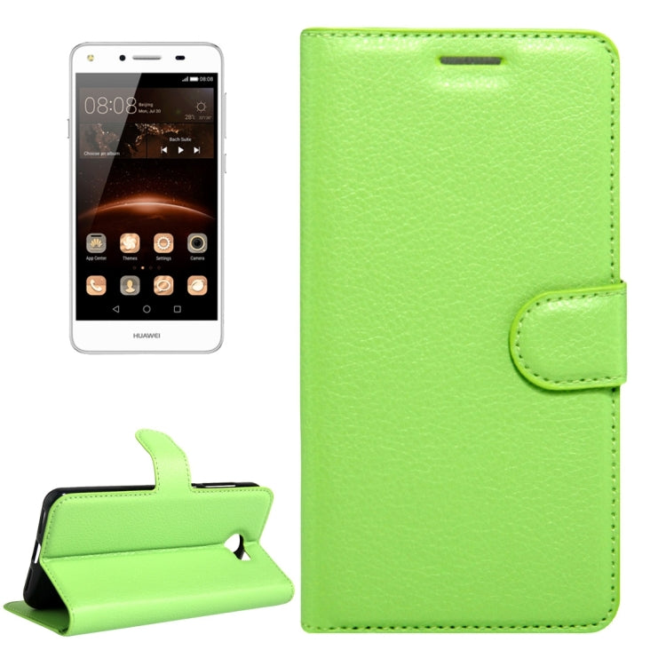 For Huawei Y5 II Litchi Texture Horizontal Flip Leather Case with Magnetic Buckle & Holder & Card Slots & Wallet
