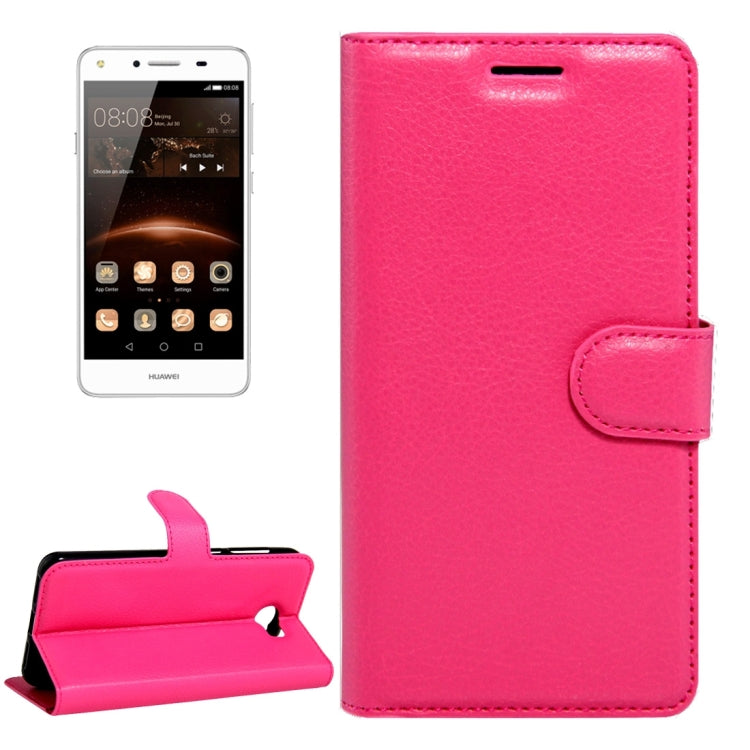For Huawei Y5 II Litchi Texture Horizontal Flip Leather Case with Magnetic Buckle & Holder & Card Slots & Wallet