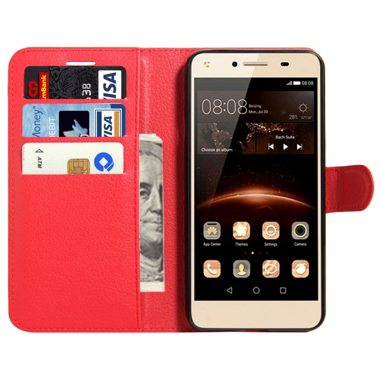 For Huawei Y5 II Litchi Texture Horizontal Flip Leather Case with Magnetic Buckle & Holder & Card Slots & Wallet