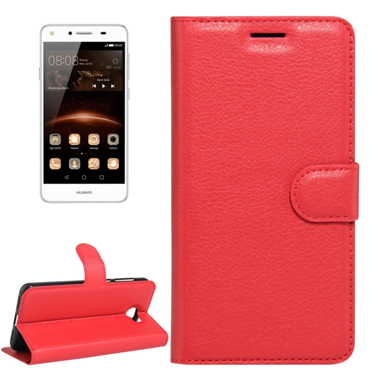 For Huawei Y5 II Litchi Texture Horizontal Flip Leather Case with Magnetic Buckle & Holder & Card Slots & Wallet