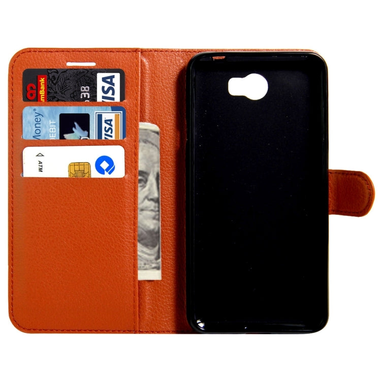 For Huawei Y5 II Litchi Texture Horizontal Flip Leather Case with Magnetic Buckle & Holder & Card Slots & Wallet
