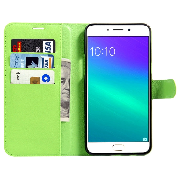 For OPPO R9 Plus Litchi Texture Horizontal Flip Leather Case with Magnetic Buckle & Holder & Card Slots & Wallet