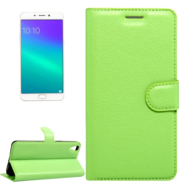 For OPPO R9 Plus Litchi Texture Horizontal Flip Leather Case with Magnetic Buckle & Holder & Card Slots & Wallet
