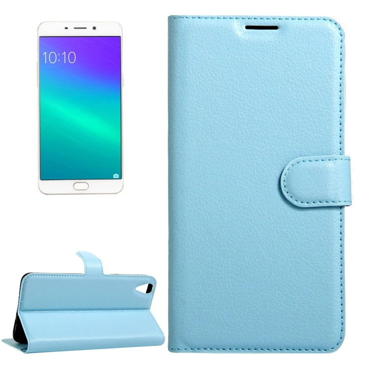 For OPPO R9 Plus Litchi Texture Horizontal Flip Leather Case with Magnetic Buckle & Holder & Card Slots & Wallet