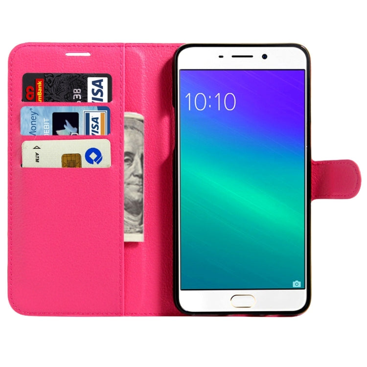 For OPPO R9 Plus Litchi Texture Horizontal Flip Leather Case with Magnetic Buckle & Holder & Card Slots & Wallet