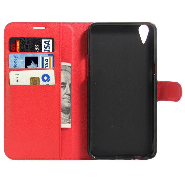 For OPPO R9 Plus Litchi Texture Horizontal Flip Leather Case with Magnetic Buckle & Holder & Card Slots & Wallet