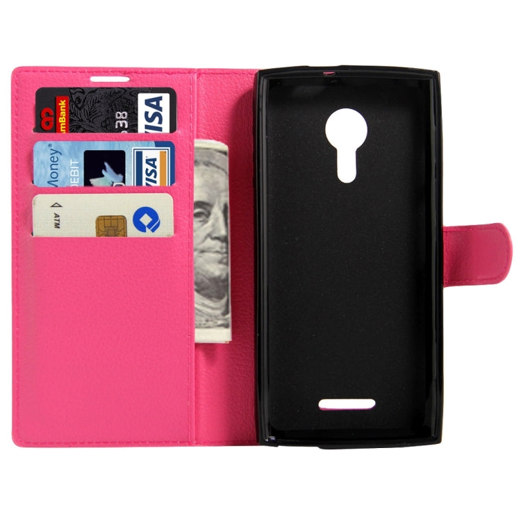 For Alcatel One Touch Flash 2 Litchi Texture Horizontal Flip Leather Case with Magnetic Buckle & Holder & Card Slots & Wallet