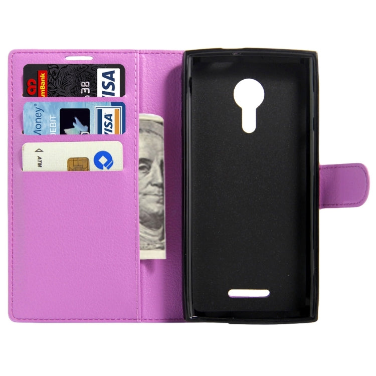 For Alcatel One Touch Flash 2 Litchi Texture Horizontal Flip Leather Case with Magnetic Buckle & Holder & Card Slots & Wallet