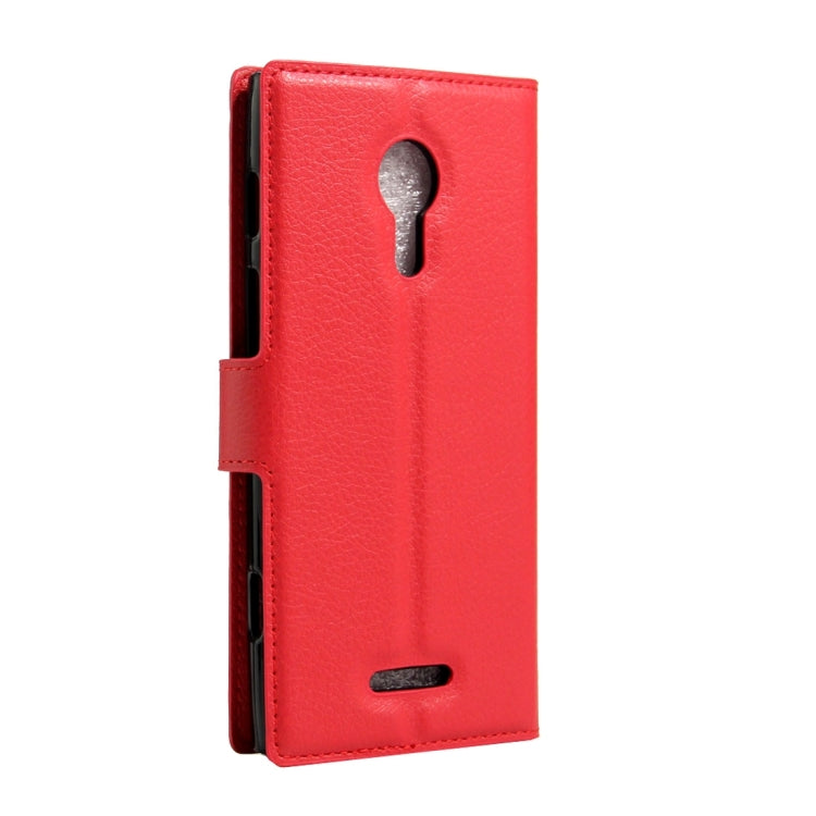 For Alcatel One Touch Flash 2 Litchi Texture Horizontal Flip Leather Case with Magnetic Buckle & Holder & Card Slots & Wallet