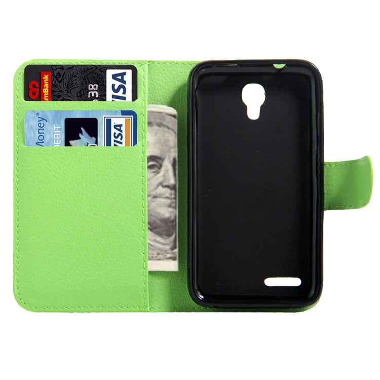 For Alcatel Pixi 4 (3.5) Litchi Texture Horizontal Flip Leather Case with Magnetic Buckle & Holder & Card Slots & Wallet