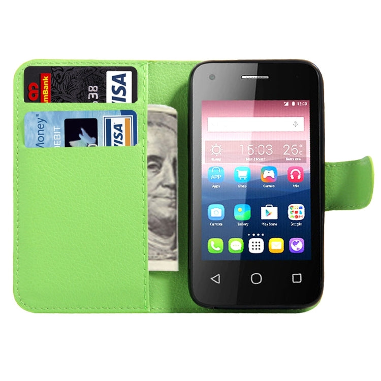 For Alcatel Pixi 4 (3.5) Litchi Texture Horizontal Flip Leather Case with Magnetic Buckle & Holder & Card Slots & Wallet