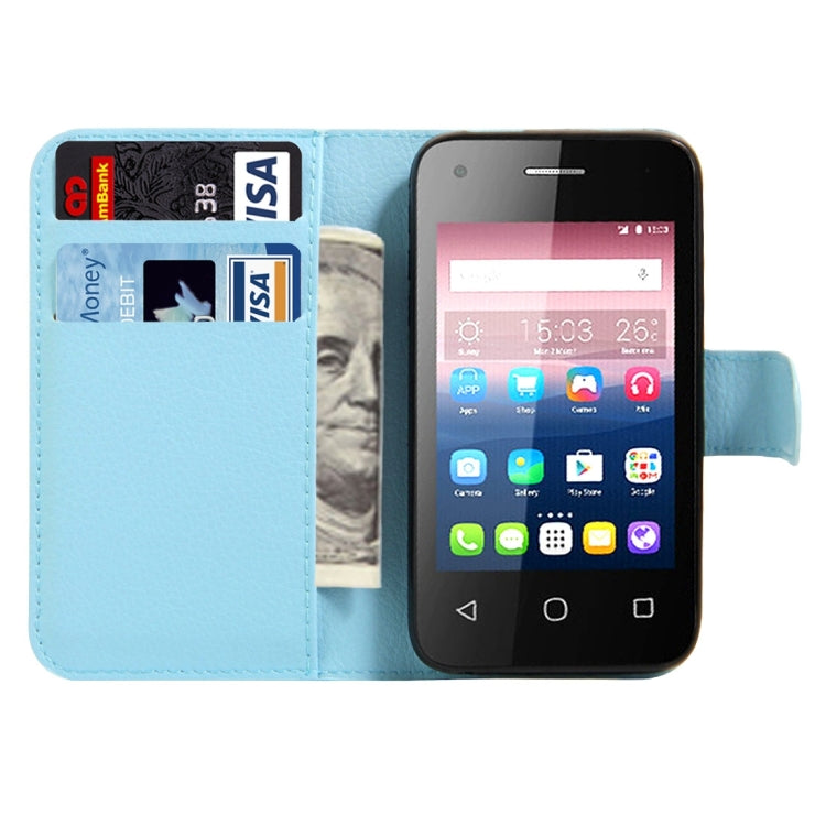 For Alcatel Pixi 4 (3.5) Litchi Texture Horizontal Flip Leather Case with Magnetic Buckle & Holder & Card Slots & Wallet