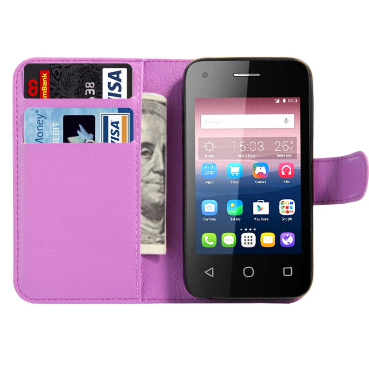 For Alcatel Pixi 4 (3.5) Litchi Texture Horizontal Flip Leather Case with Magnetic Buckle & Holder & Card Slots & Wallet
