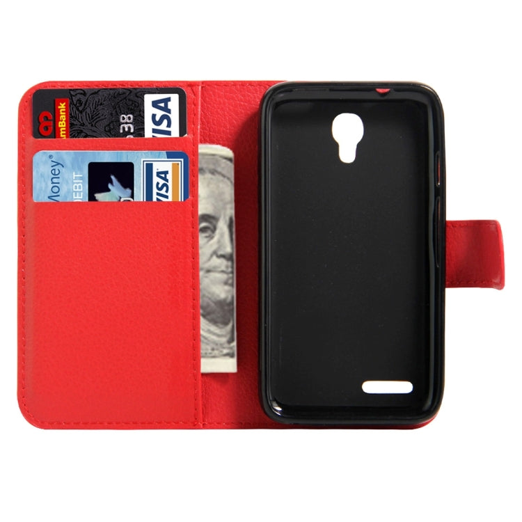 For Alcatel Pixi 4 (3.5) Litchi Texture Horizontal Flip Leather Case with Magnetic Buckle & Holder & Card Slots & Wallet